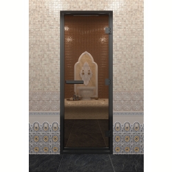 Дверь DoorWood Хамам в Черном профиле, стекло бронза, 200х60 (по коробке)