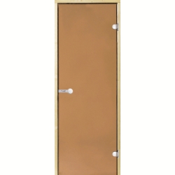 Дверь для сауны/бани стеклянная HARVIA STG 7х19, сосна, цвет бронзовый (D71901M)
