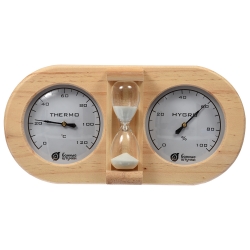Термометр с гигрометром Банные штучки "Банная станция с песочными часами" 27х13.8х7.5 см